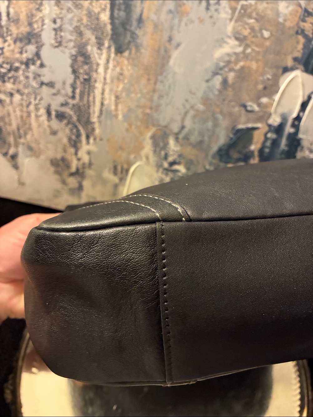 EUC ! Y2K Coach Hampton HOBO Classic Black Leather Shoulder Bag 2006 - Picture 5 of 16